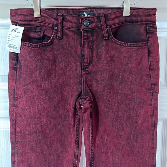 Corpus Red Acid Wash Super Skinny Jeans 29 Made in USA NWT Ron Herman Denim - Picture 4 of 13